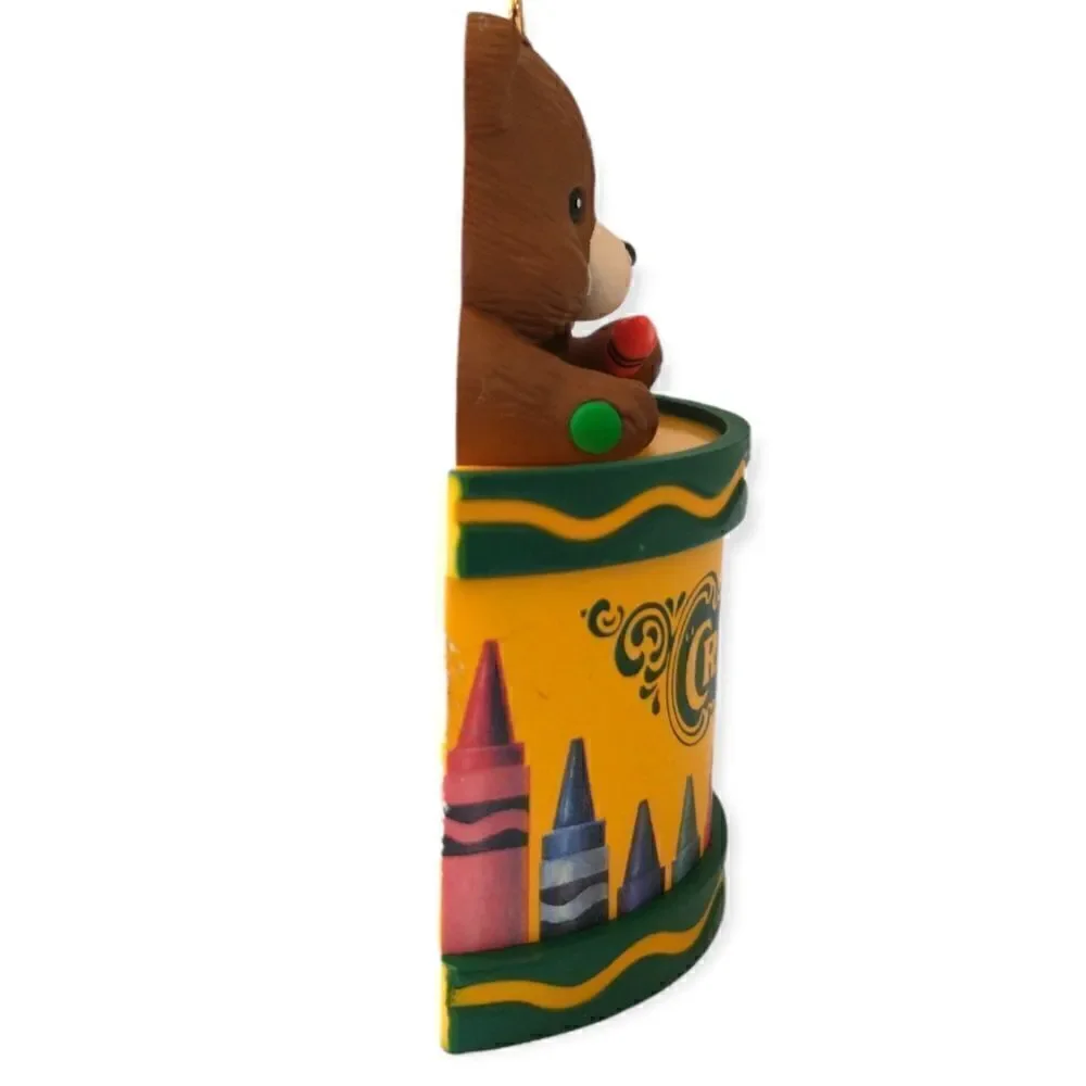 Crayola Ornament Christmas Teddy Bear Crayons Binney Smith Teacher Gift Vtg 1992